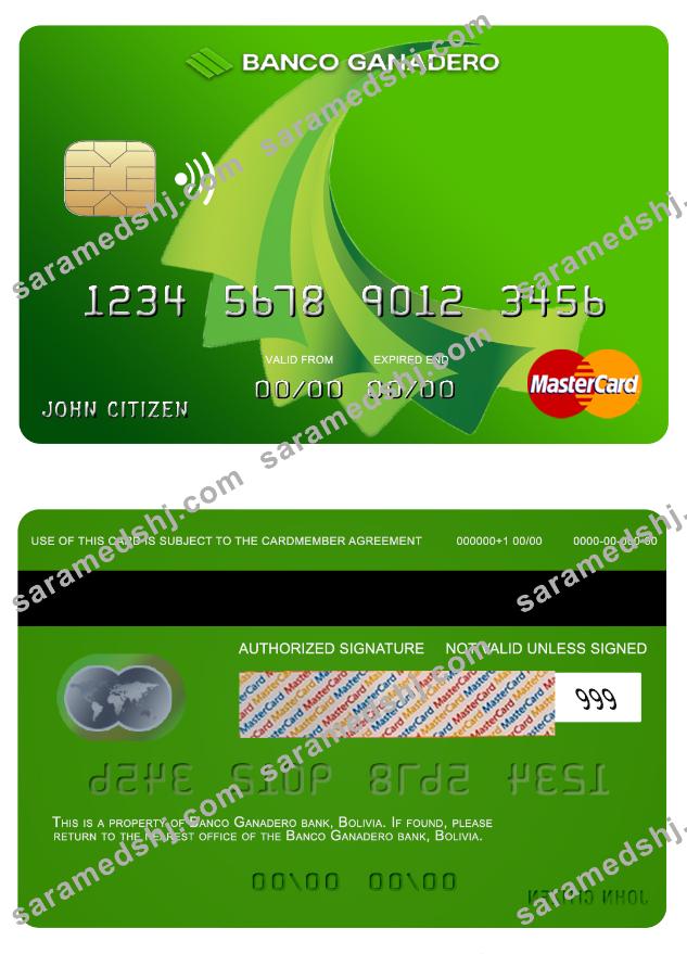 Bolovia Ganadero bank mastercard